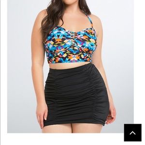 Torrid High Waisted tummy control swim skirt